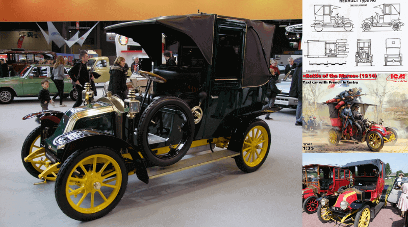 Renault AG1 Taxi 1912 model fotoğrafı. Taxi de la Marne olarak da bilinir.